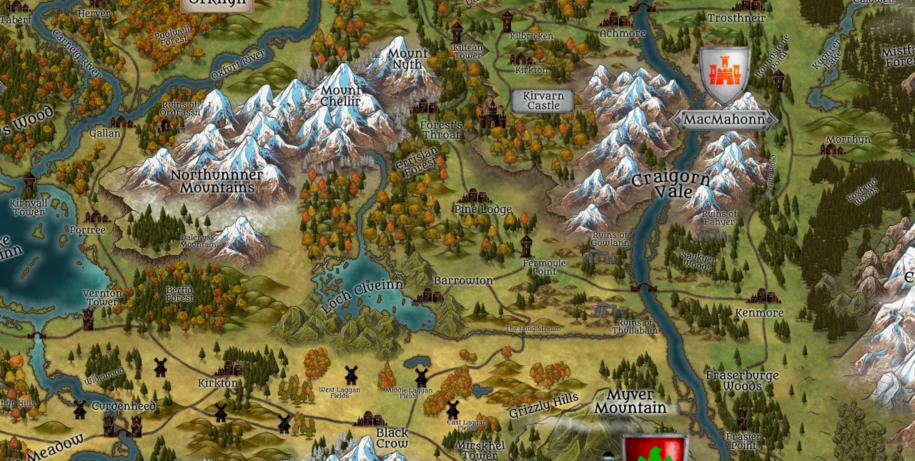 Mapa do Sudoeste de Yorkynn